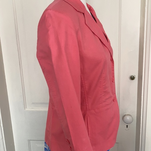 Darling cotton fitted jacket in deep peach color, size 8 - Picture 5 of 8